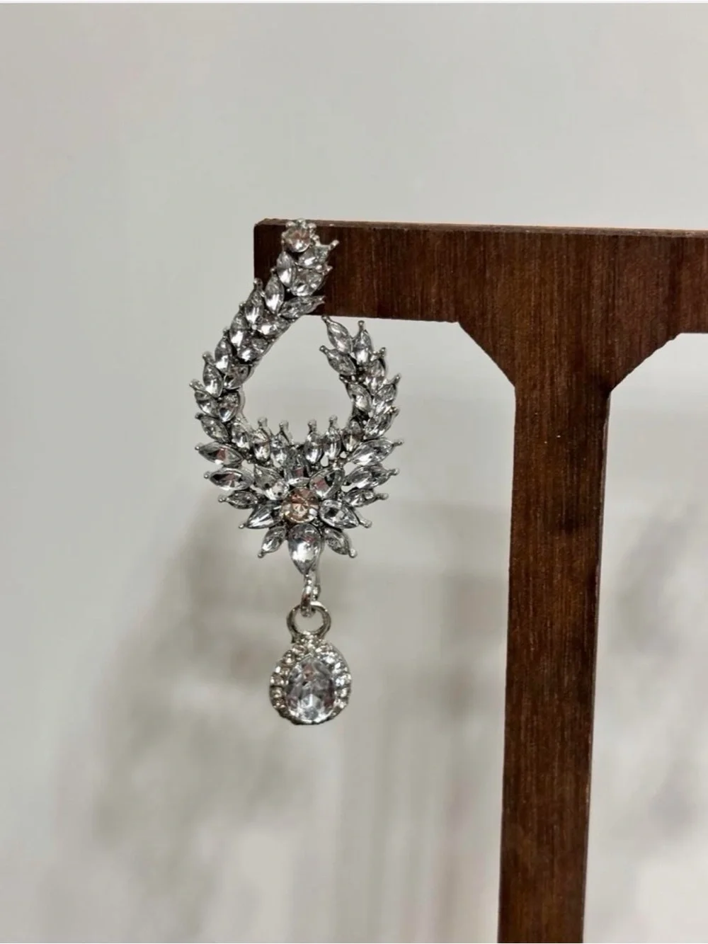 Halo Drop Earrings - Silver Tone